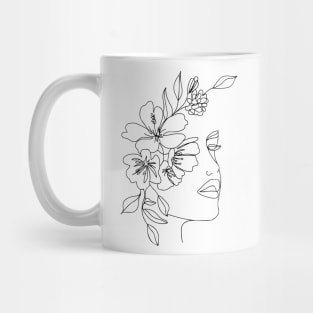 floral face line art Mug
